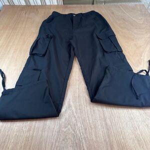 Women’s Black Cargo Pants Size L (28x28) Utility Outdoor Hiking 100% Polyester